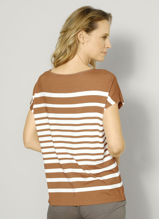 Kurzarm - Shirt, in Größe 038 bis 052, in Farbe CAMEL-NATUR-PETROL Ansicht 2