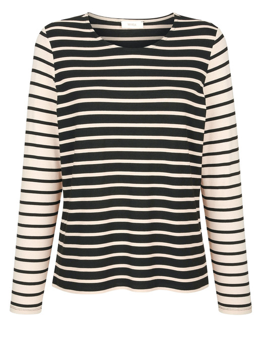 Shirts - Ringelshirt, in Größe 038 bis 052, in Farbe SAND-SCHWARZ Ansicht 2