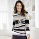 Langarm - Pullover in edlem Mustermix – Farbe SCHWARZ-TAUPE-MULTICOLOR – Ansicht 1 Langarm - Pullover in edlem Mustermix, in Größe 038 bis 052, in Farbe SCHWARZ-TAUPE-MULTICOLOR – Farbe SCHWARZ-TAUPE-MULTICOLOR – Ansicht 1