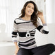 Langarm - Pullover in edlem Mustermix – Farbe SCHWARZ-TAUPE-MULTICOLOR – Ansicht 3 Langarm - Pullover in edlem Mustermix, in Größe 038 bis 052, in Farbe SCHWARZ-TAUPE-MULTICOLOR – Farbe SCHWARZ-TAUPE-MULTICOLOR – Ansicht 3