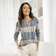 Langarm - Shirt in ausgefallener Verarbeitung – Farbe GRAU-BEIGE-SCHWARZ – Ansicht 3 Langarm - Shirt in ausgefallener Verarbeitung, in Größe 038 bis 054, in Farbe GRAU-BEIGE-SCHWARZ – Farbe GRAU-BEIGE-SCHWARZ – Ansicht 3