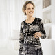 Langarm - Shirt mit strassverzierten Blenden – Farbe SCHWARZ-BEIGE – Ansicht 2 Langarm - Shirt mit strassverzierten Blenden, in Größe 040 bis 050, in Farbe SCHWARZ-BEIGE – Farbe SCHWARZ-BEIGE – Ansicht 2