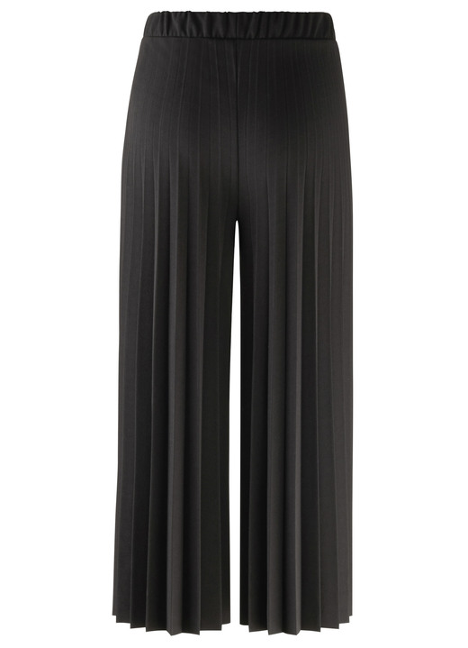 culotten - Culotte mit Plissee-Falten , in Größe 018 bis 052, in Farbe SCHWARZ Ansicht 2