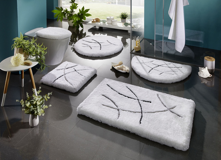 Badgarnituren - Badgarnitur in barfußweicher Qualität, in Größe 100 (Vorleger halbrund, 50/ 80 cm) bis 112 (WC-Deckelbezug, 47/ 50 cm), in Farbe TAUPE Ansicht 2