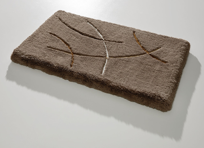 Badgarnituren - Badgarnitur in barfußweicher Qualität, in Größe 100 (Vorleger halbrund, 50/ 80 cm) bis 112 (WC-Deckelbezug, 47/ 50 cm), in Farbe TAUPE Ansicht 1