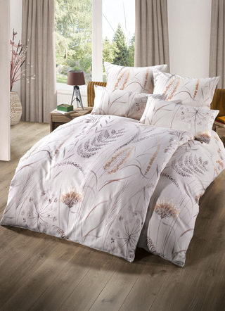 Bettwäschegarnituren - Biber Bettwäsche-Garnitur von Biberna, in Größe 111 (40x80 cm + 135x200 cm) bis 115 (80x80 cm + 155x220 cm), in Farbe NATUR