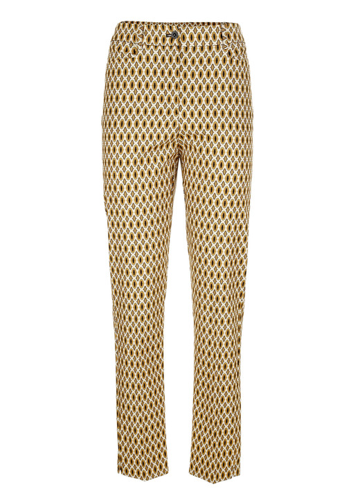 Hosen - Hose mit farbbrillantem Druck, in Größe 019 bis 052, in Farbe BRAUN-TERRAKOTTA Ansicht 1