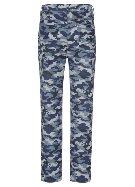 Hosen - Hose mit Camouflage-Dessinierung Ansicht 2 Hosen - Hose mit Camouflage-Dessinierung, in Größe 019 bis 052, in Farbe RAUCHBLAU-MARINE Ansicht 2