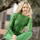 Langarm - Shirt mit Stehkragen in 5 Farben – Farbe GRÜN – Ansicht 1 Langarm - Shirt mit Stehkragen in 5 Farben, in Größe 034 bis 052, in Farbe ROYALBLAU – Farbe GRÜN – Ansicht 1