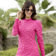 Langarm - Shirt mit Stehkragen in 5 Farben – Farbe PINK Langarm - Shirt mit Stehkragen in 5 Farben, in Größe 034 bis 052, in Farbe ROYALBLAU