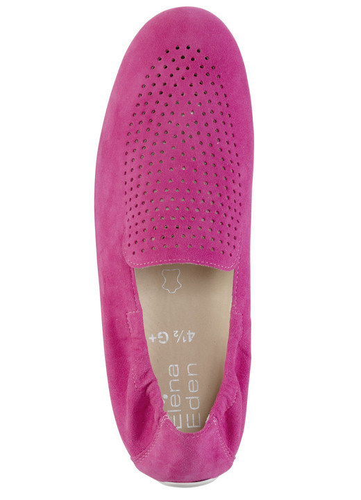 Slipper & Schnürschuhe - ELENA EDEN Slipper aus weichem Veloursleder mit luftiger Perforation, in Größe 3 1/2 bis 8, in Farbe HELLBLAU Ansicht 8