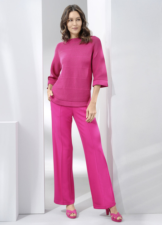 Basics - Pullover mit Strukturstreifen, in Größe 036 bis 052, in Farbe PINK Ansicht 3