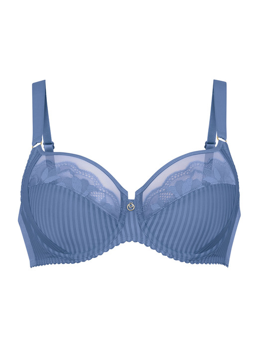 Bügel-BH - Rosa Faia Bügel-BH mit Tüllstickereispitze Ansicht 2 Bügel-BH - Rosa Faia Bügel-BH mit Tüllstickereispitze, in Größe 075 bis 105, in Cup E, in Farbe JEANSBLAU Ansicht 2