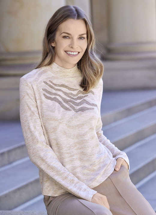 Langarm - Shirt mit rückwärtigem Reißverschluss Langarm - Shirt mit rückwärtigem Reißverschluss, in Größe 036 bis 052, in Farbe BEIGE