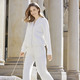 Blazer - Blouson mit Rippenstrickbündchen – Farbe NATURWEISS – Ansicht 4 Blazer - Blouson mit Rippenstrickbündchen, in Größe 036 bis 052, in Farbe NATURWEISS – Farbe NATURWEISS – Ansicht 4