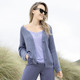 Basics - Strickjacke mit Paillettengarn – Farbe JEANSBLAU MELIERT – Ansicht 5 Basics - Strickjacke mit Paillettengarn, in Größe 036 bis 052, in Farbe JEANSBLAU MELIERT – Farbe JEANSBLAU MELIERT – Ansicht 5
