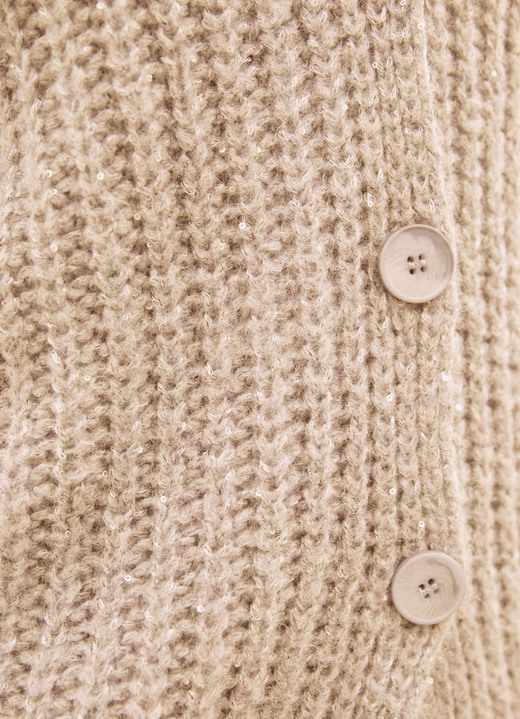 Basics - Strickjacke mit Paillettengarn Ansicht 9 Basics - Strickjacke mit Paillettengarn, in Größe 036 bis 052, in Farbe JEANSBLAU MELIERT Ansicht 9