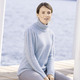 Basics - Pullover mit Alpaka, in Größe 036 bis 050, in Farbe BLEU MELIERT – Farbe BLEU MELIERT – Ansicht 5