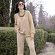 Basics - Strickjacke mit Paillettengarn – Farbe BEIGE MELIERT – Ansicht 5 Basics - Strickjacke mit Paillettengarn, in Größe 036 bis 052, in Farbe JEANSBLAU MELIERT – Farbe BEIGE MELIERT – Ansicht 5