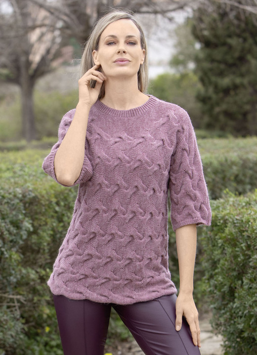 Basics - Pullover mit Alpaka, in Größe L(44/46) bis XXL(52/54), in Farbe GRAU MELIERT Ansicht 4
