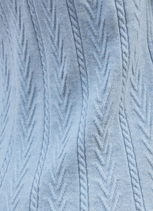 Basics - Pullover mit Schurwolle und Kaschmir, in Größe L(44/46) bis XL(48/50), in Farbe BLEU MELIERT Ansicht 2
