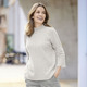 Basics - Pullover mit Schurwolle und Kaschmir, in Größe L(44/46) bis XL(48/50), in Farbe BLEU MELIERT