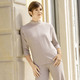 Damenmode - Shirt mit Stehkragen – Farbe BEIGE MELIERT – Ansicht 1 Damenmode - Shirt mit Stehkragen, in Größe 036 bis 052, in Farbe BEIGE MELIERT – Farbe BEIGE MELIERT – Ansicht 1