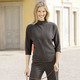 Damenmode - Shirt mit Stehkragen – Farbe ANTHRAZIT MELIERT – Ansicht 1 Damenmode - Shirt mit Stehkragen, in Größe 036 bis 052, in Farbe BEIGE MELIERT – Farbe ANTHRAZIT MELIERT – Ansicht 1