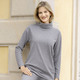 Langarm - Rollkragen-Shirt – Farbe GRAU MELIERT Langarm - Rollkragen-Shirt, in Größe 036 bis 054, in Farbe BEIGE MELIERT