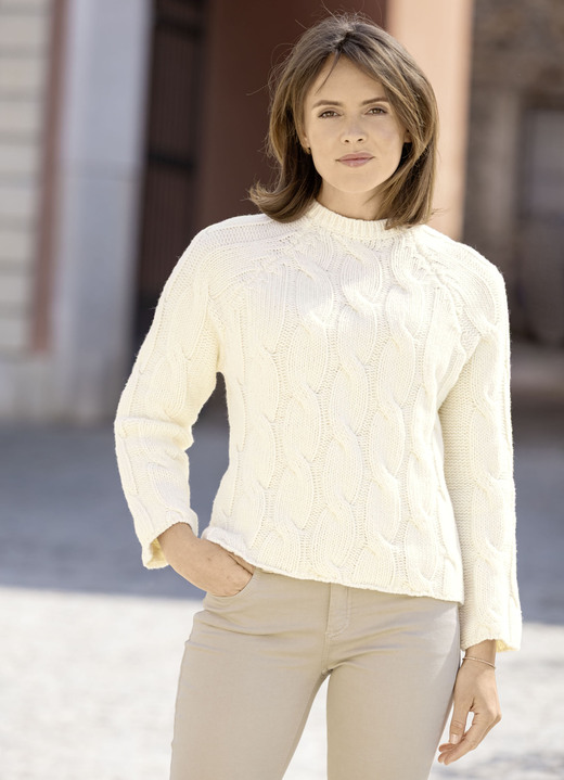 Basics - Pullover in Grobstrick Basics - Pullover in Grobstrick, in Größe L(44/46) bis XXL(52/54), in Farbe ECRU