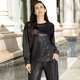 Langarm - Festliches Shirt – Farbe SCHWARZ – Ansicht 1 Langarm - Festliches Shirt, in Größe 036 bis 052, in Farbe SCHWARZ – Farbe SCHWARZ – Ansicht 1