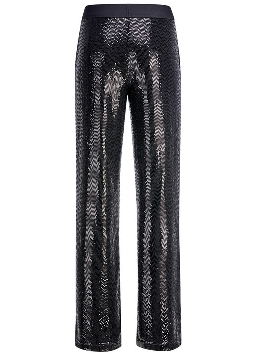 Hosen in Schlupfform - Hose mit funkelnden Pailletten, in Größe 018 bis 052, in Farbe SCHWARZ Ansicht 2