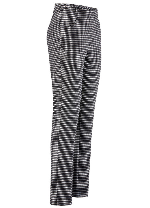 Hosen in Schlupfform - Hose mit trendiger Hahnentritt-Dessinerung, in Größe 018 bis 052, in Farbe BLAU-SCHWARZ Ansicht 4