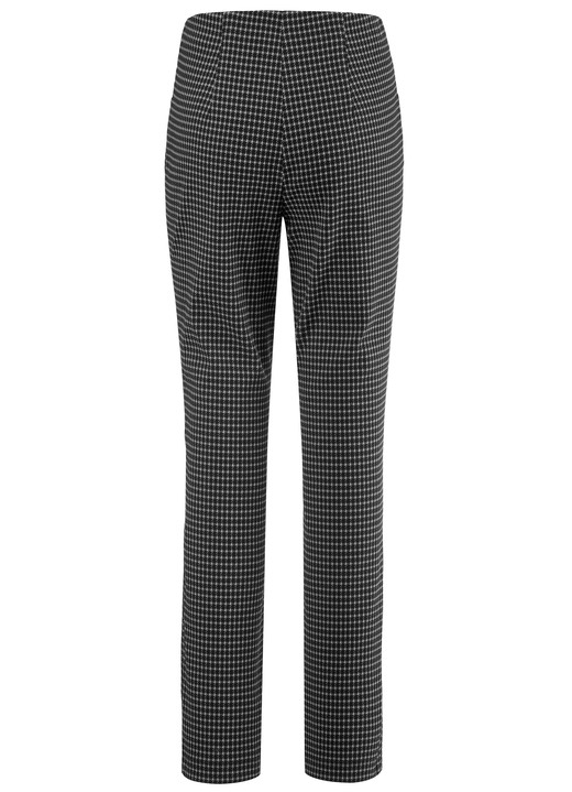 Hosen in Schlupfform - Hose mit trendiger Hahnentritt-Dessinerung, in Größe 018 bis 052, in Farbe BLAU-SCHWARZ Ansicht 8