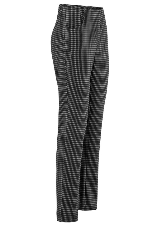 Hosen in Schlupfform - Hose mit trendiger Hahnentritt-Dessinerung, in Größe 018 bis 052, in Farbe BLAU-SCHWARZ Ansicht 7