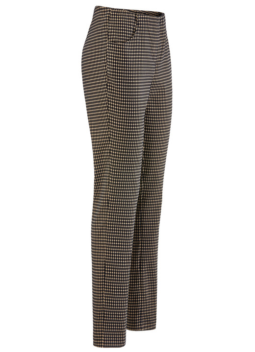 Hosen in Schlupfform - Hose mit trendiger Hahnentritt-Dessinerung, in Größe 018 bis 052, in Farbe COGNAC-SCHWARZ Ansicht 1