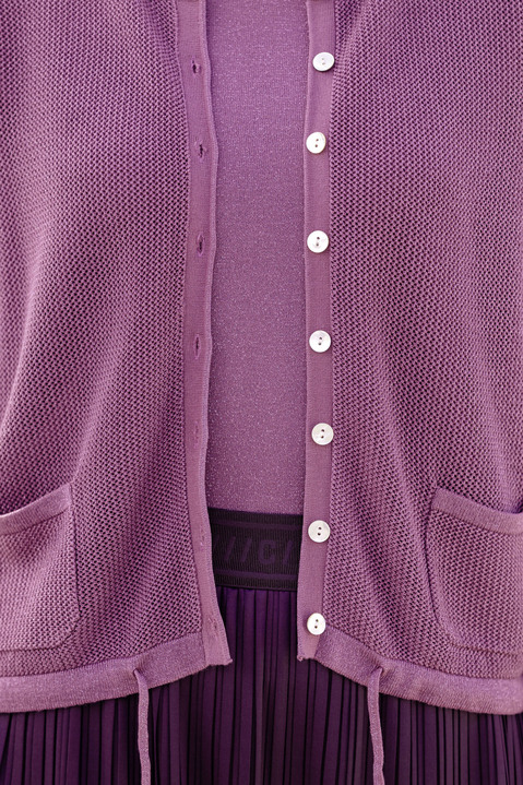 Strickjacken - Strickjacke mit Bindebänder, in Größe 036 bis 048, in Farbe BEERE Ansicht 3