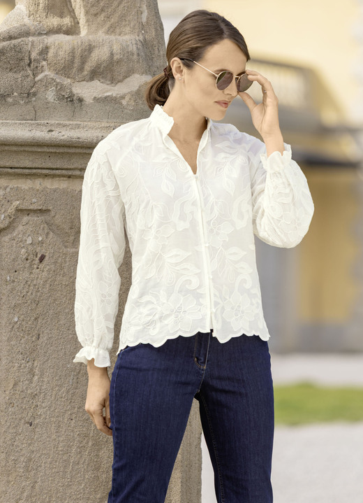 BIANCA - Bluse mit Rüschenzier BIANCA - Bluse mit Rüschenzier, in Größe 036 bis 048, in Farbe CREMÉ
