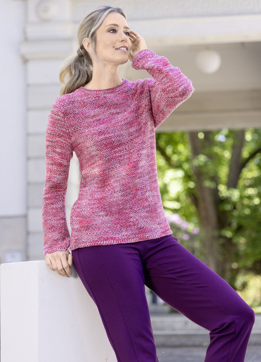 RABE - Pullover mit Reiskornstruktur, in Größe 036 bis 050, in Farbe PINK-MULTICOLOR Ansicht 2