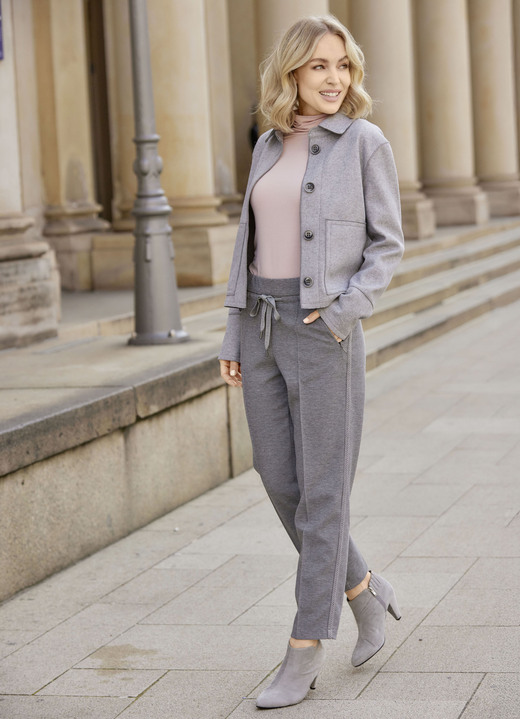 B/ANCA - Kurzjacke aus Flanell, in Größe 036 bis 048, in Farbe GRAU MELIERT Ansicht 2