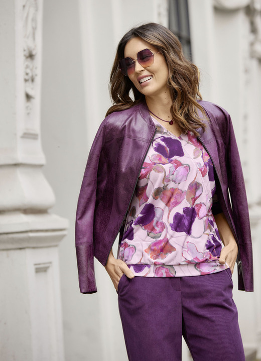 B/ANCA - Shirt-Tunika in weiter Form, in Größe 036 bis 048, in Farbe ROSENHOLZ-AUBERGINE-AZALEE-BUNT Ansicht 3