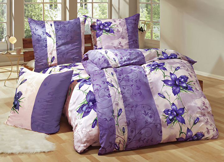 Bettwäschegarnituren - Microfaser-Bettwäsche-Set, 6-teilig, mit Reißverschluss, in Farbe FLIEDER Ansicht 2