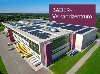 Wir versenden zuverl&auml;ssig Ihre Bestellungen!Eines der modernsten Versandzentren Deutschlands.Mehr zum Versandzentrum von BADER erfahren