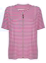 Shirtjacke mit garngef&auml;rbtem Ringeldessin 