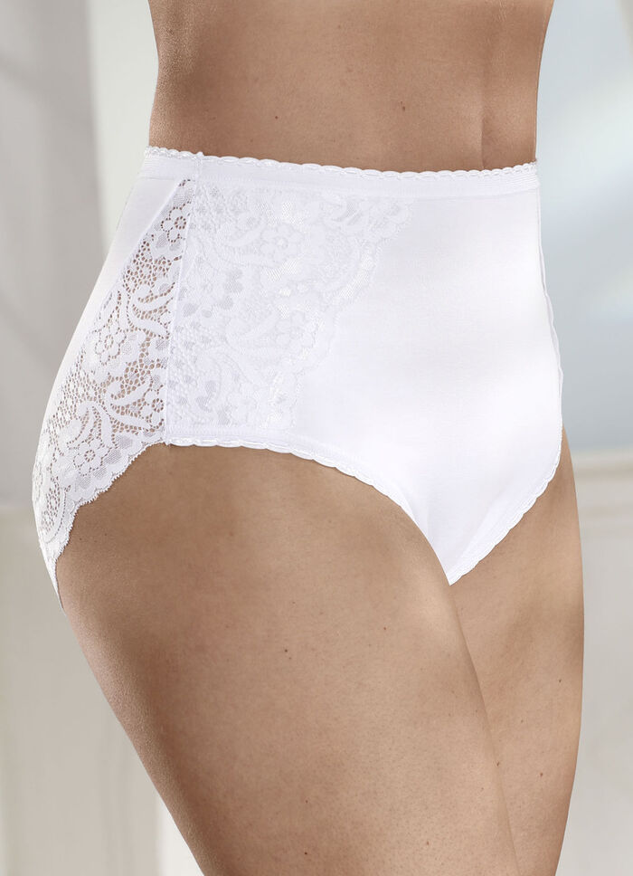 Laurina Dreierpack Slips mit Elastikspitze 