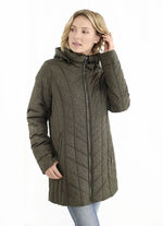 Longjacke mit Raubtierfell-Dessin 