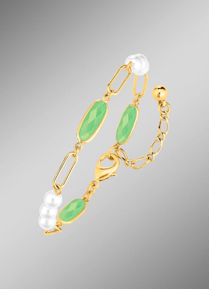 Schmuckset, 3-teilig, aus Messing mit Kristallsteinen 