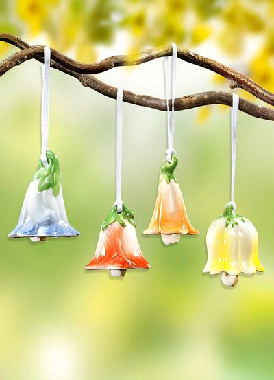 Handbemalte Blumengl&ouml;ckchen, 4er-Set 