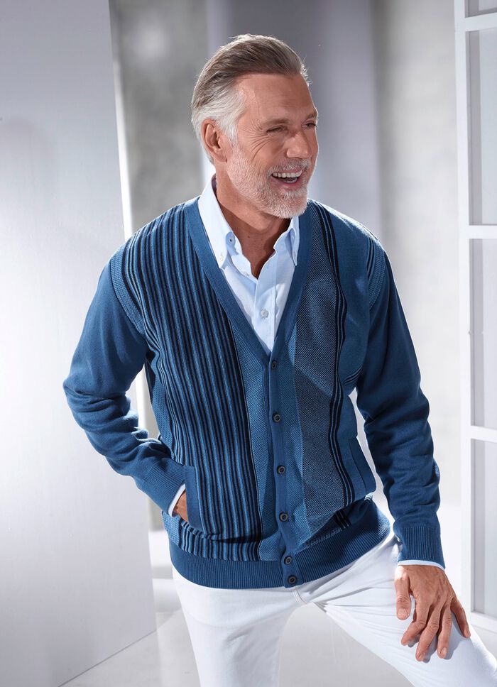 Cardigan mit durchgehender Knopfleiste in 2 Farben 