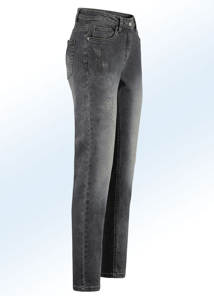 Trendig gestylte Edel-Jeans GRAFIT
